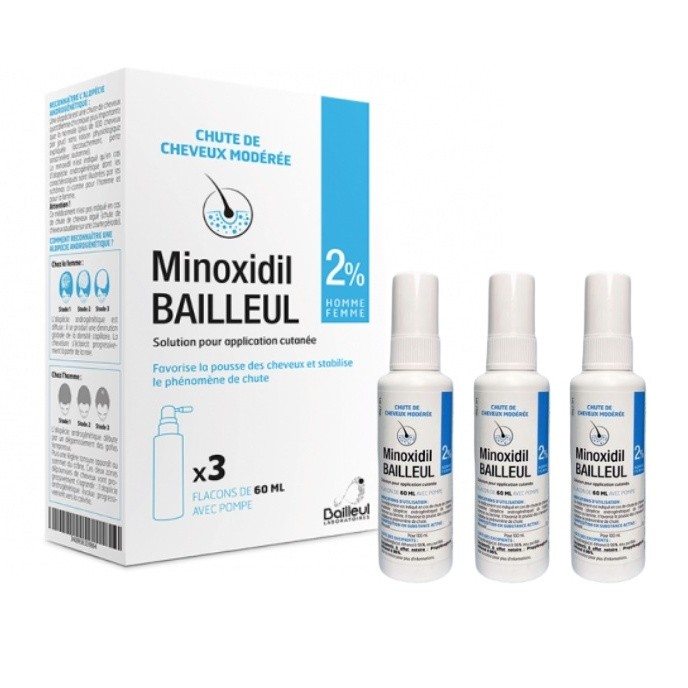 Xịt mọc tóc Minoxidil Bailleul 2%, 5% - NHẬP TRỰC TIẾP PHÁP - NGĂN RỤNG TÓC, KÍCH THÍCH MỌC TÓC 1 lọ lẻ