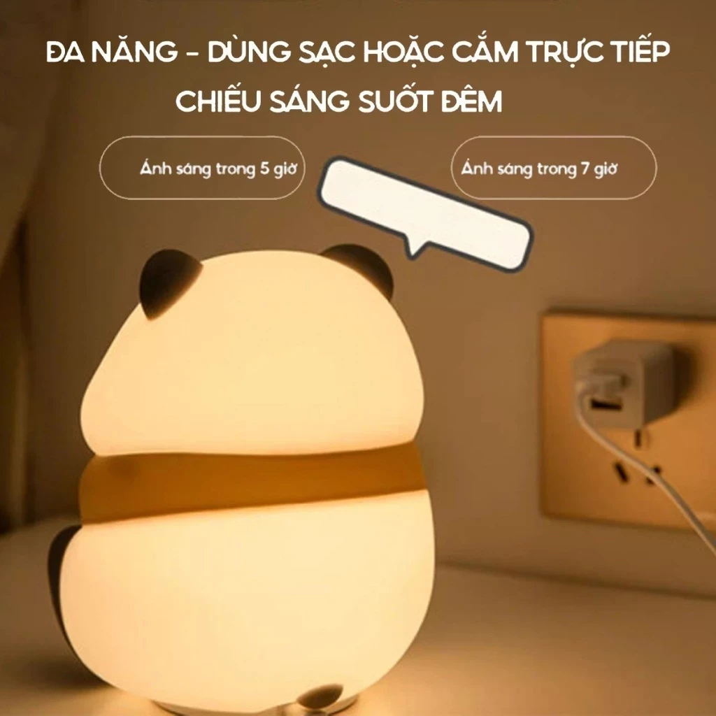 Đèn Cảm Ứng Silicon Cấp Thực Phẩm LED Squishy Panda