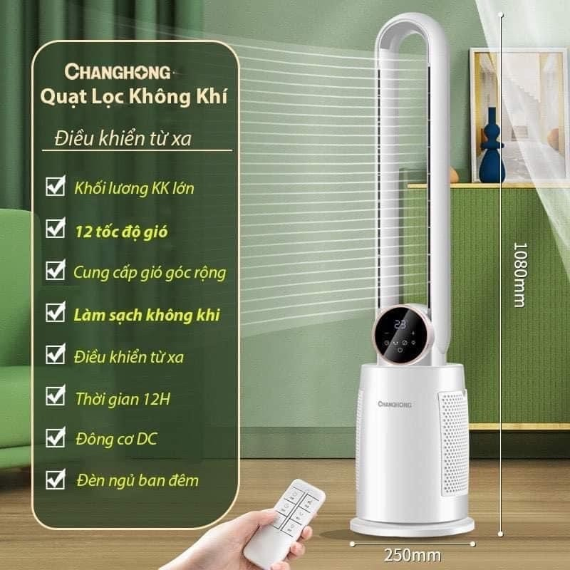 Quạt Không Cánh Lọc Không Khí Làm Mát Bằng Hơi Nước- Khử Trùng UV 5IN1 CHANGHONG 12 Tốc Độ Gió