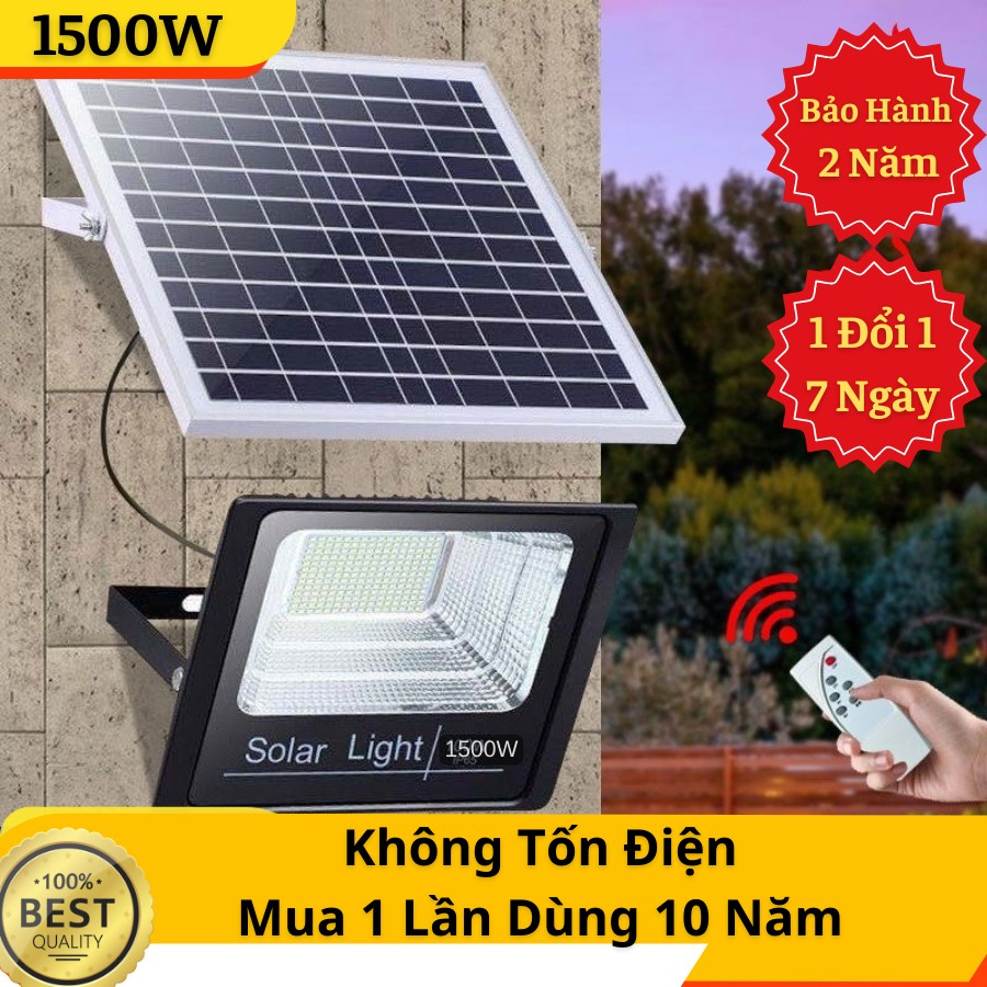 Đèn Năng Lượng Mặt Trời - Công Suất 1500W-Vỏ Nhựa ABS-Chống Nước-Không tốn tiền điện.