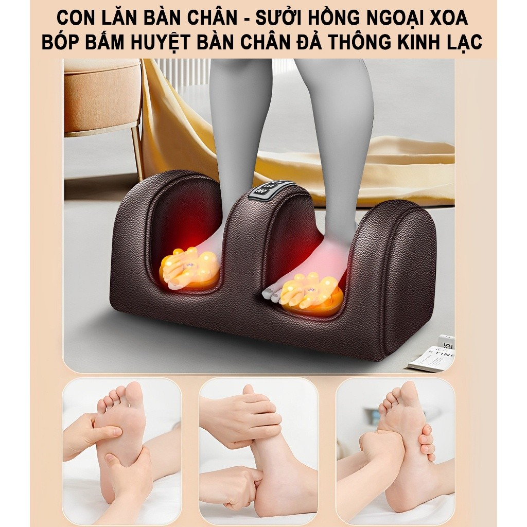 Đệm Massage toàn thân Kamaso Tiếng Việt Tặng kèm túi dược liệu Phục hồi sức khỏe