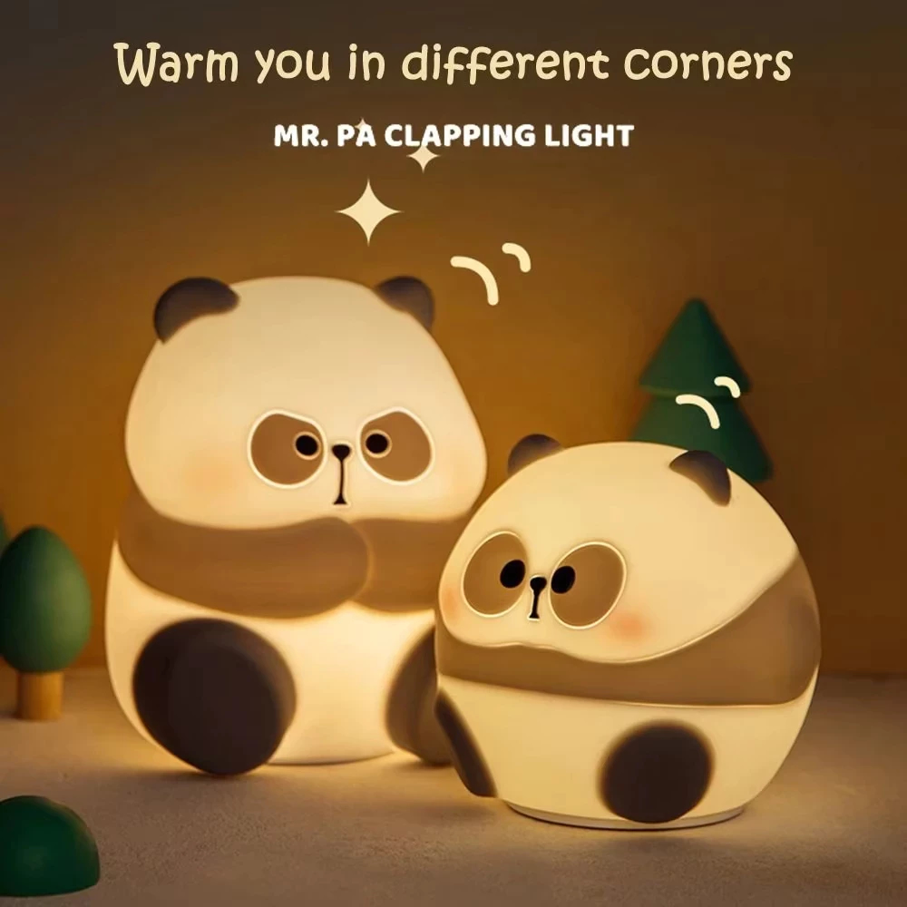 Đèn Cảm Ứng Silicon Cấp Thực Phẩm LED Squishy Panda