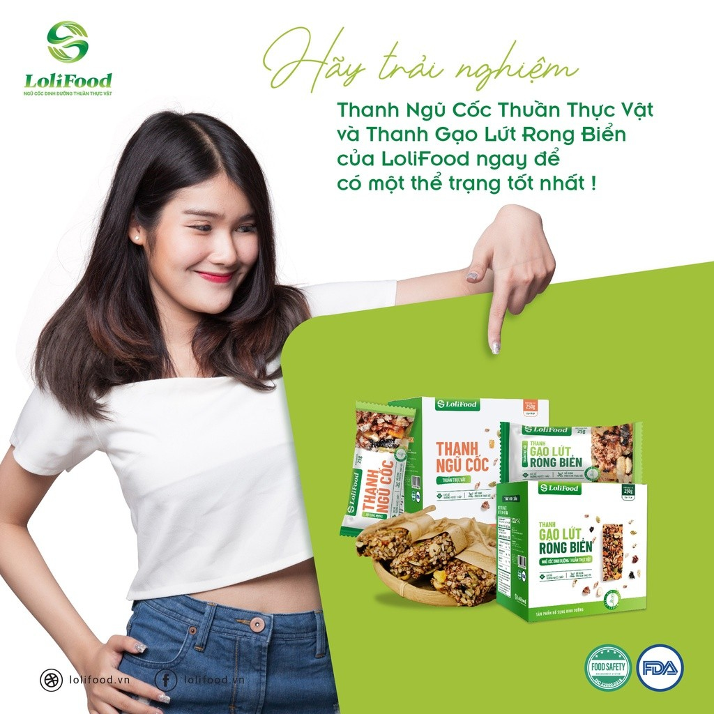 Thanh Gạo Lứt Rong Biển Mix Hạt LoliFood healthy giúp giảm cân [ĂN CHAY ĐƯỢC]