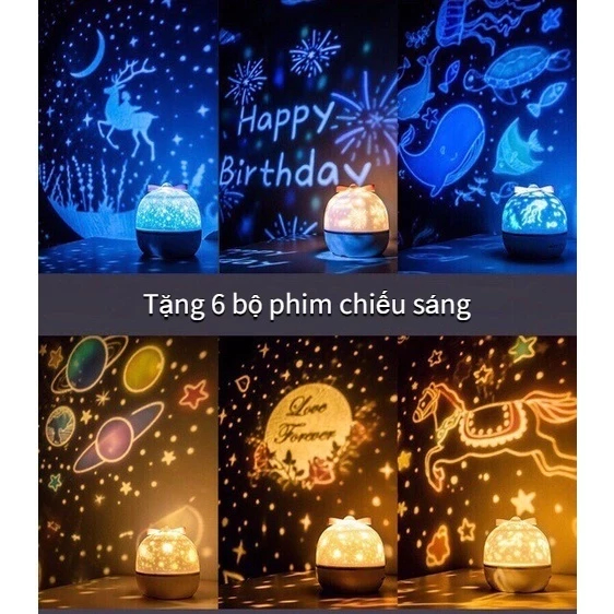 Đèn ngủ LED máy chiếu bầu trời đầy sao, Đèn ngủ máy chiếu trần 3D Xoay tự động Xoay tự động