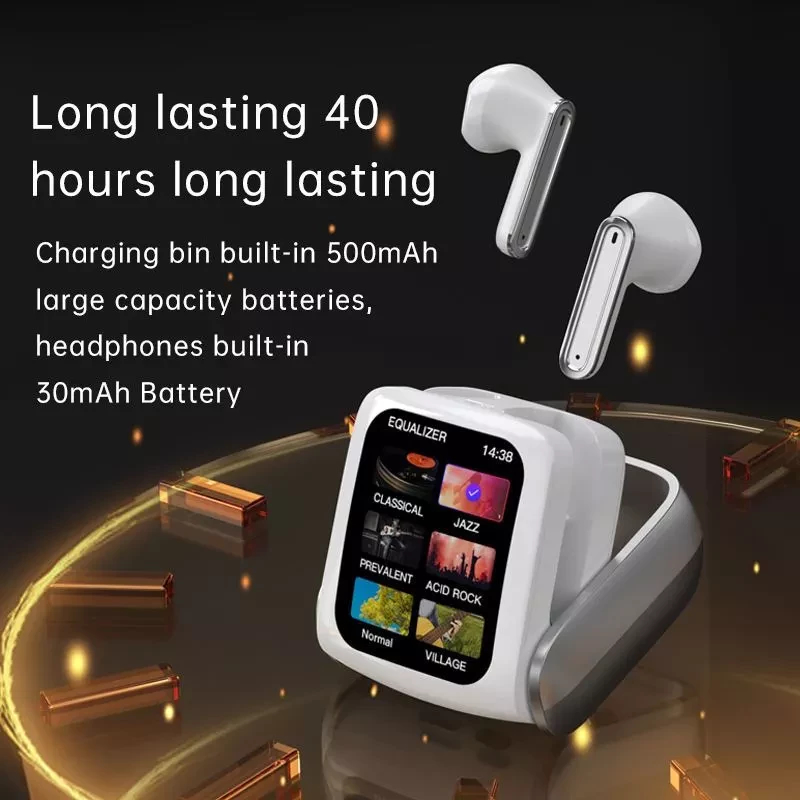 Tai nghe Bluetooth không dây màn hình cảm ứng hoàn toàn thông minh T71 mới 5.4 với micrô IPX5 Giảm tiếng ồn