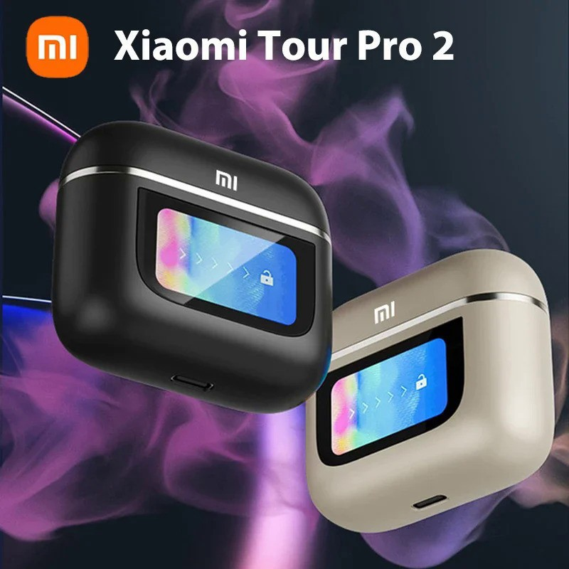 Tai nghe Bluetooth ANC không dây Xiaomi Tour Pro 2 Màn hình cảm ứng LED Mijia Tai nghe có thể nhìn thấy Tai nghe khử tiếng ồn chủ động