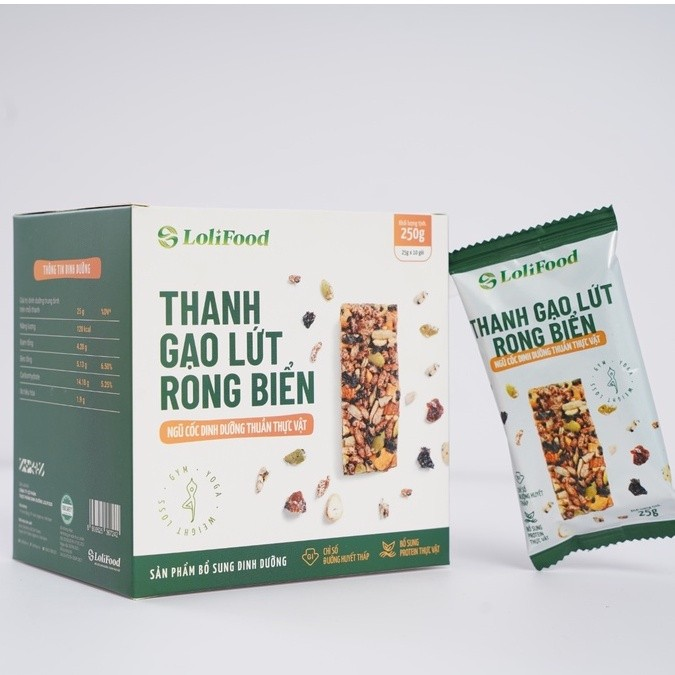 Thanh Gạo Lứt Rong Biển Mix Hạt LoliFood healthy giúp giảm cân [ĂN CHAY ĐƯỢC]