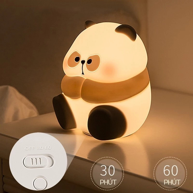 Đèn Cảm Ứng Silicon Cấp Thực Phẩm LED Squishy Panda