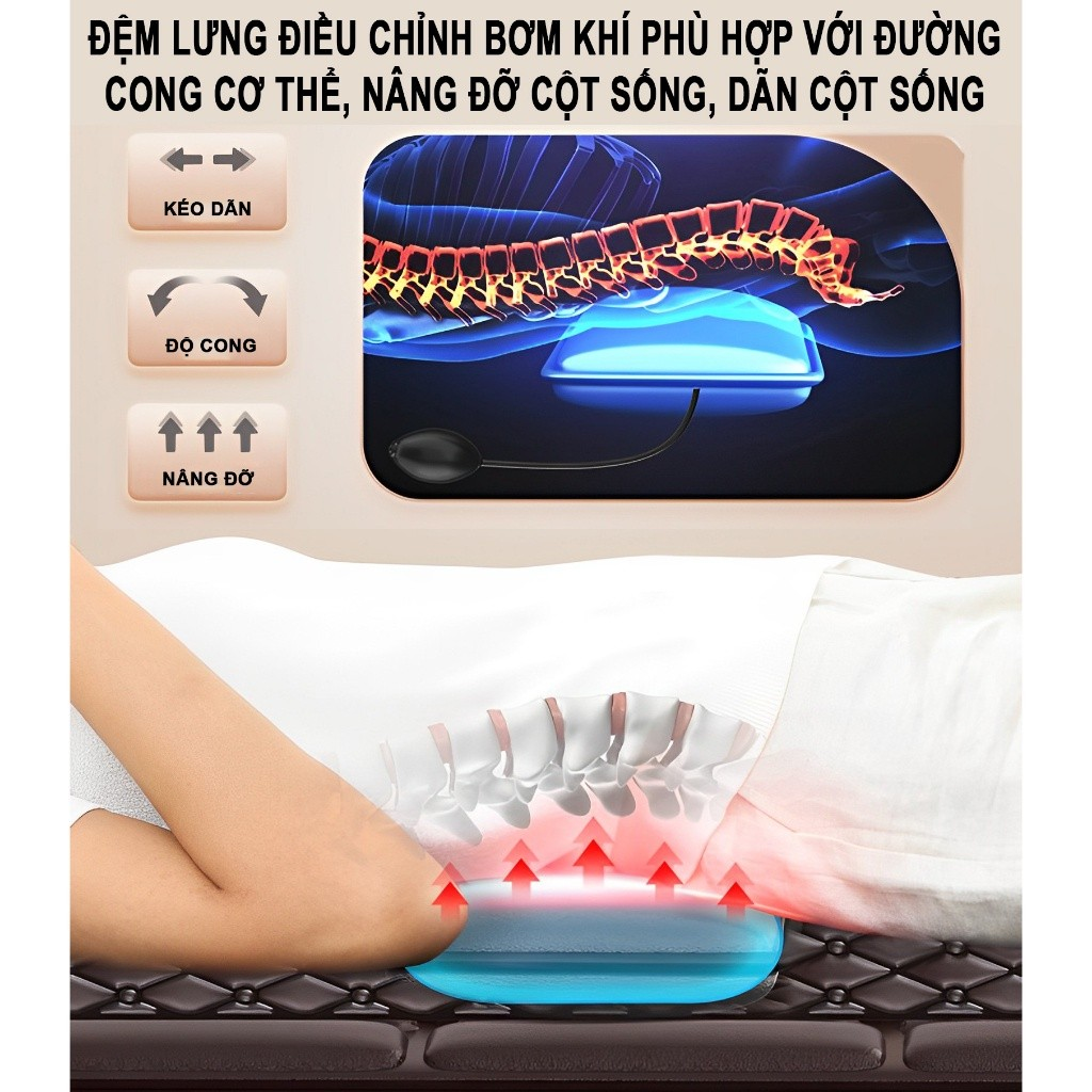 Đệm Massage toàn thân Kamaso Tiếng Việt Tặng kèm túi dược liệu Phục hồi sức khỏe