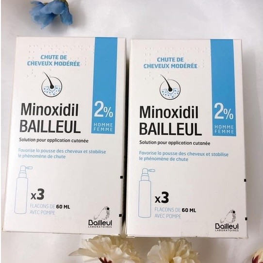 Xịt mọc tóc Minoxidil Bailleul 2%, 5% - NHẬP TRỰC TIẾP PHÁP - NGĂN RỤNG TÓC, KÍCH THÍCH MỌC TÓC 1 lọ lẻ