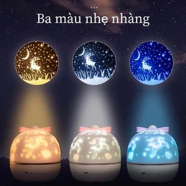 Đèn ngủ LED máy chiếu bầu trời đầy sao, Đèn ngủ máy chiếu trần 3D Xoay tự động Xoay tự động