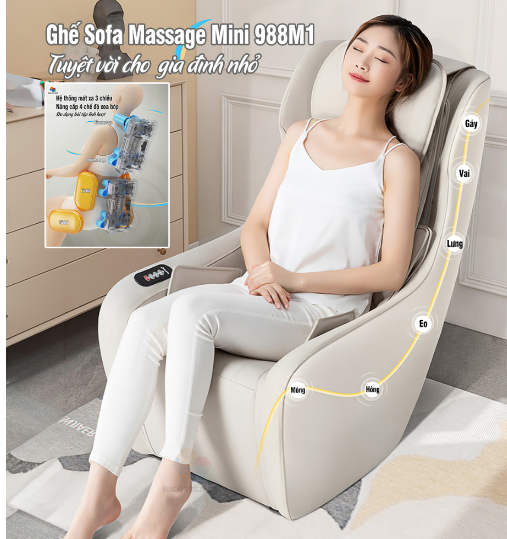 Ghế Sofa Massage Mini 988-M1 Nhỏ Gọn, Tiện Ích Thông Minh Cho Gia Đình Nhỏ, Văn Phòng Công Sở, Phòng Ngủ Cá Nhân