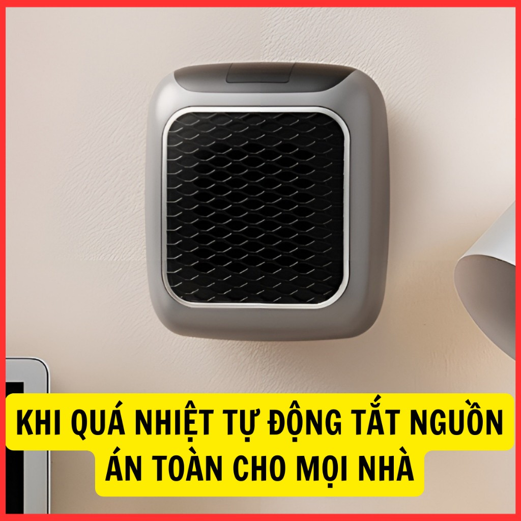 Máy sưởi ấm mini treo tường tự ngắt làm nóng nhanh chóng SOP MEDIA công suất 800W, dùng cho phòng ngủ, phòng khách